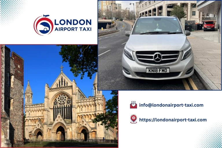Professional taxi on M1 from St Albans to Luton Airport