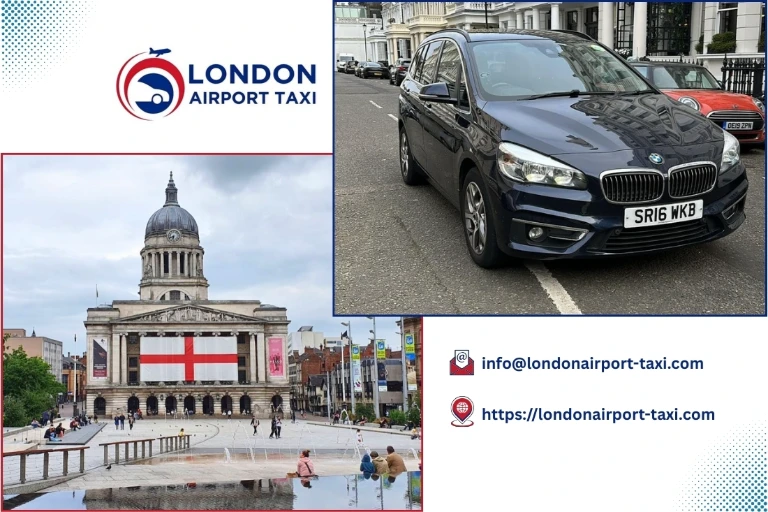Professional taxi on M1 from Nottingham to Luton Airport