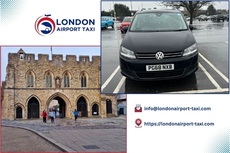 Professional taxi on M1 from Southampton to Luton Airport