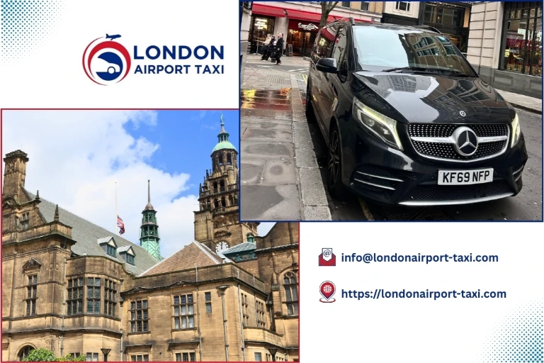 Professional taxi on M1 from Sheffield to Luton Airport