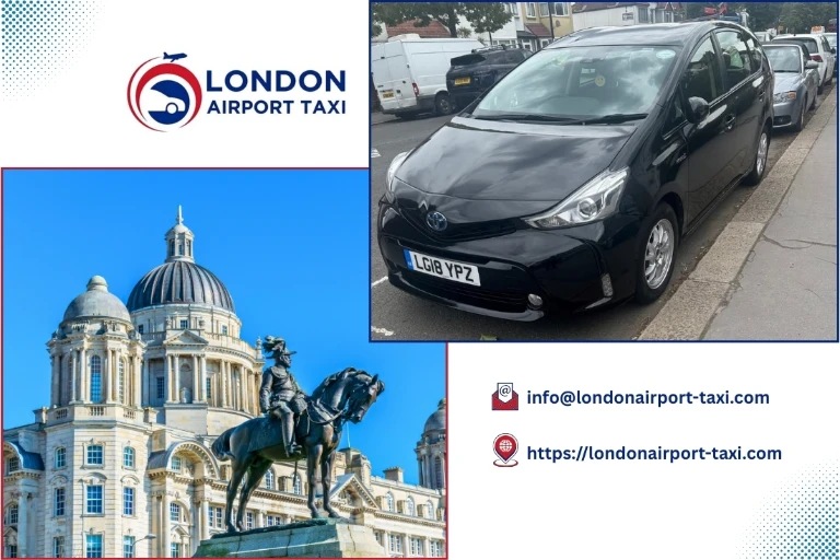Professional taxi on M1 from Liverpool to Luton Airport