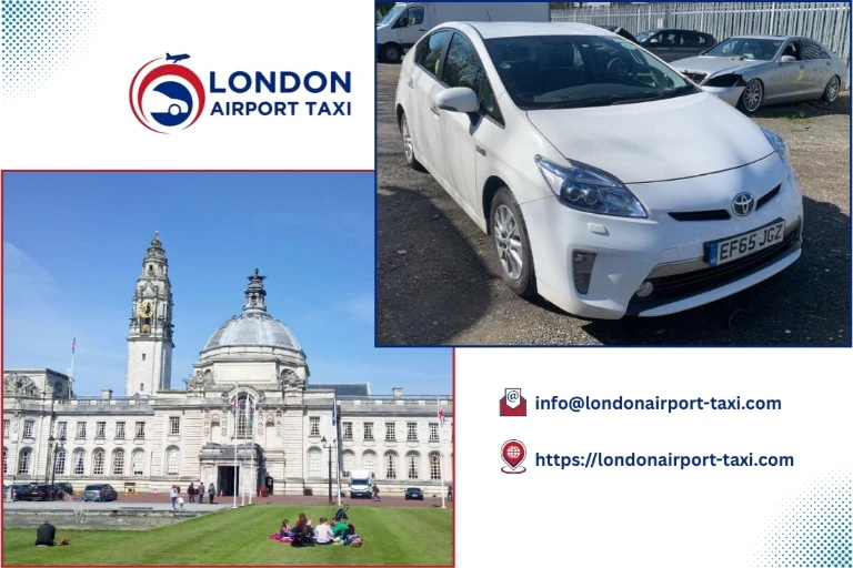 Professional taxi on M1 from Cardiff to Luton Airport