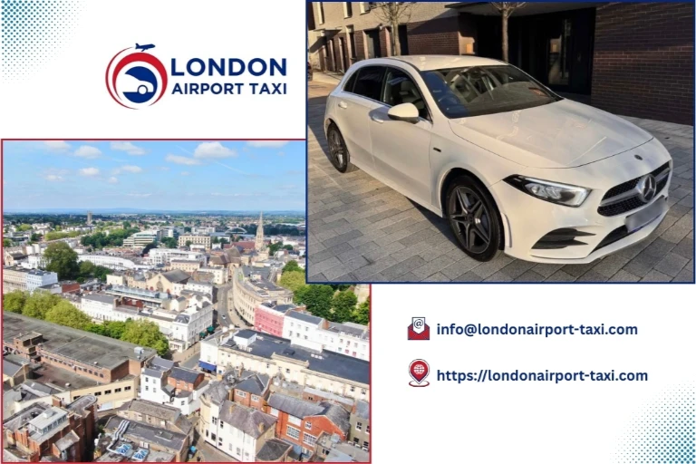 Professional taxi on M1 from Cheltenham to Luton Airport