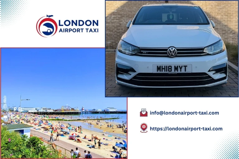Professional taxi on M1 from Clacton-on-Sea to Luton Airport