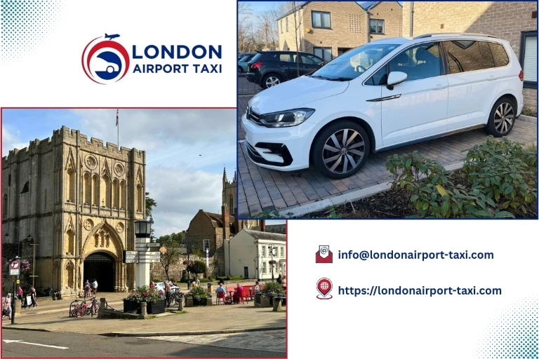 Professional taxi on M1 from Bury St Edmunds to Luton Airport