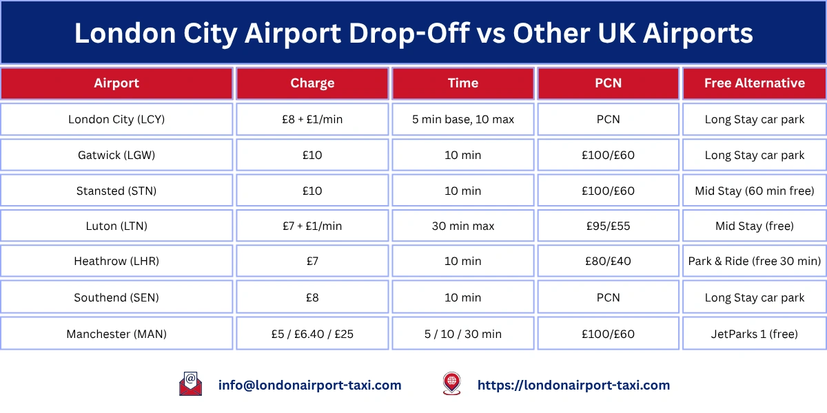 London City Airport Drop Off Charges